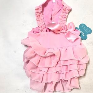 Mark Pet Elegant Princess Dress Pet Dog Cat Summer  Size L Pink Tiered New